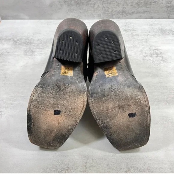 John Fluevog Shana Leather Monk Strap Heeled Ankle Boots - Women's Size 7.5 - Picture 8 of 10